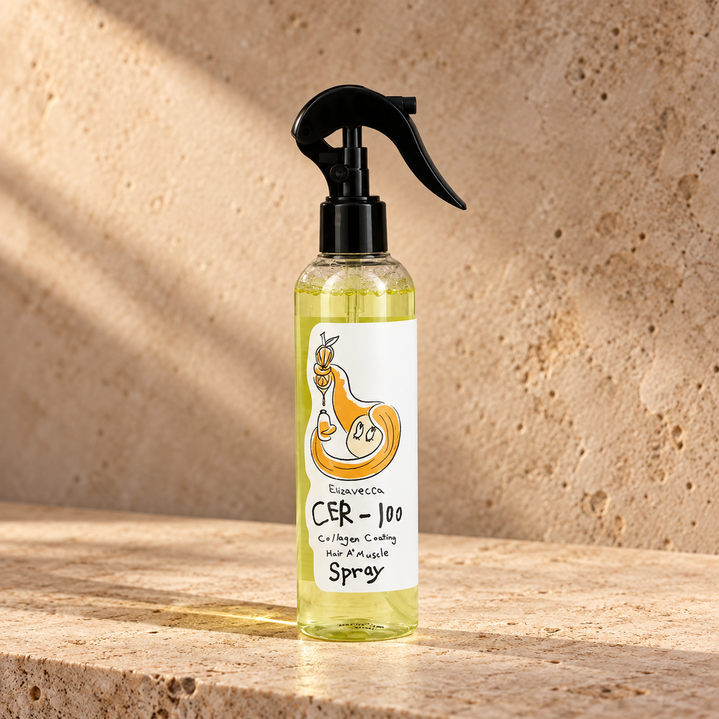 Bruma capilar Elizavecca CER-100 con colágeno 250 ml, envase frontal