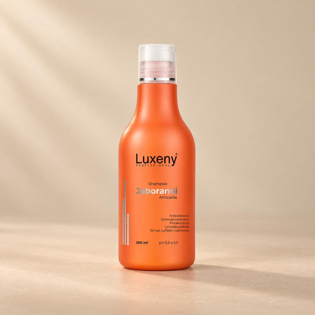 Shampoo anticaída Luxeny Jaborandi para cabello débil 300 ml, envase frontal