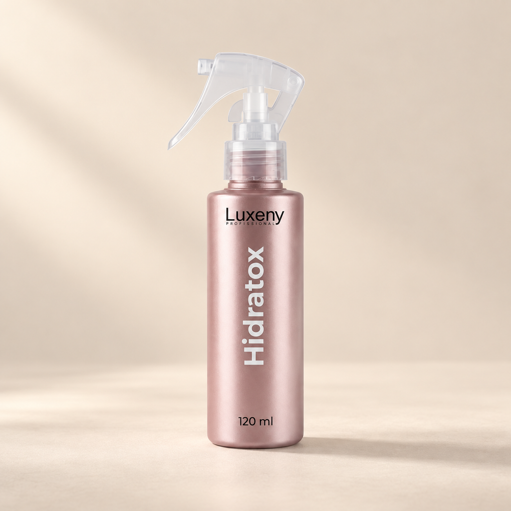 Tratamiento capilar Luxeny Hidratox anti frizz con protección térmica 120 ml, envase frontal