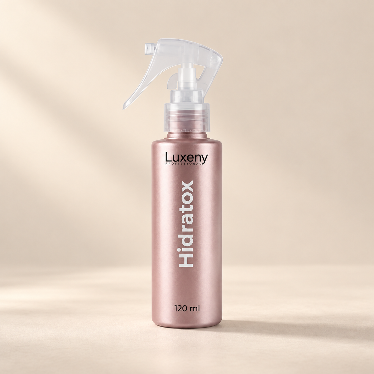 Tratamiento capilar Luxeny Hidratox anti frizz con protección térmica 120 ml, envase frontal