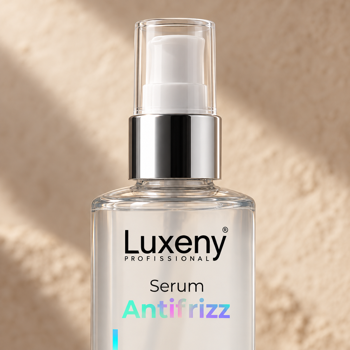 Detalle de la etiqueta del Sérum capilar Luxeny antifrizz para puntas y brillo 60 ml