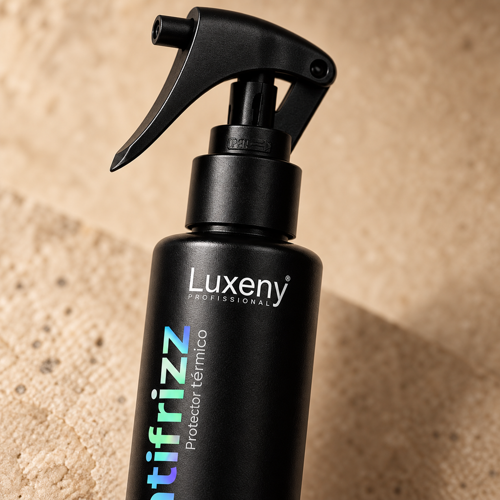 Detalle del spray del Protector térmico Luxeny antifrizz para secador y plancha 120 ml