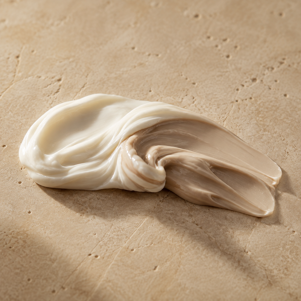 Textura en crema del Shampoo colorante Dos Lunas Argán castaño oscuro 420 ml