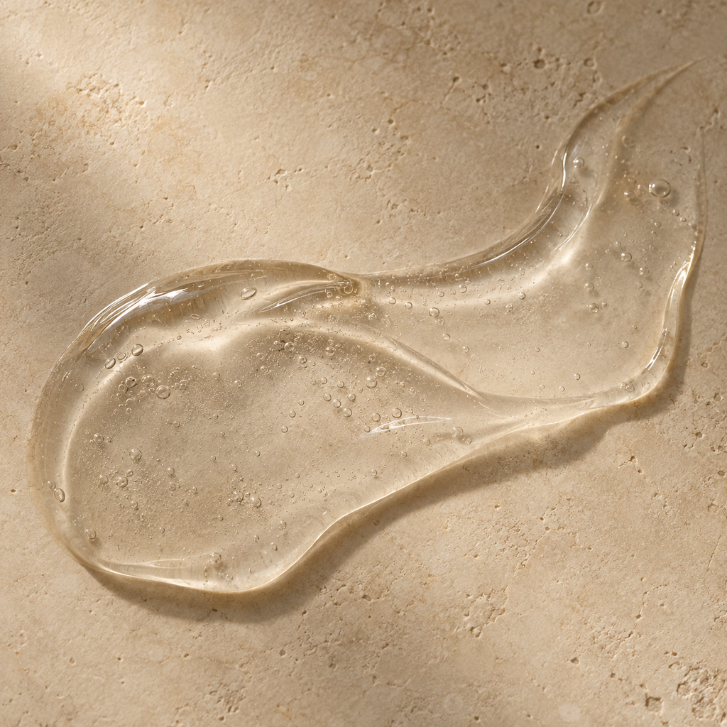 Textura en gel transparente del Shampoo Bioherapy Aloe Vera orgánico para cabello seco 330 ml