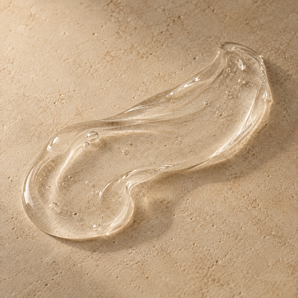 Textura en gel transparente del Shampoo Bioherapy Granada orgánico para cabello dañado y teñido 330 ml