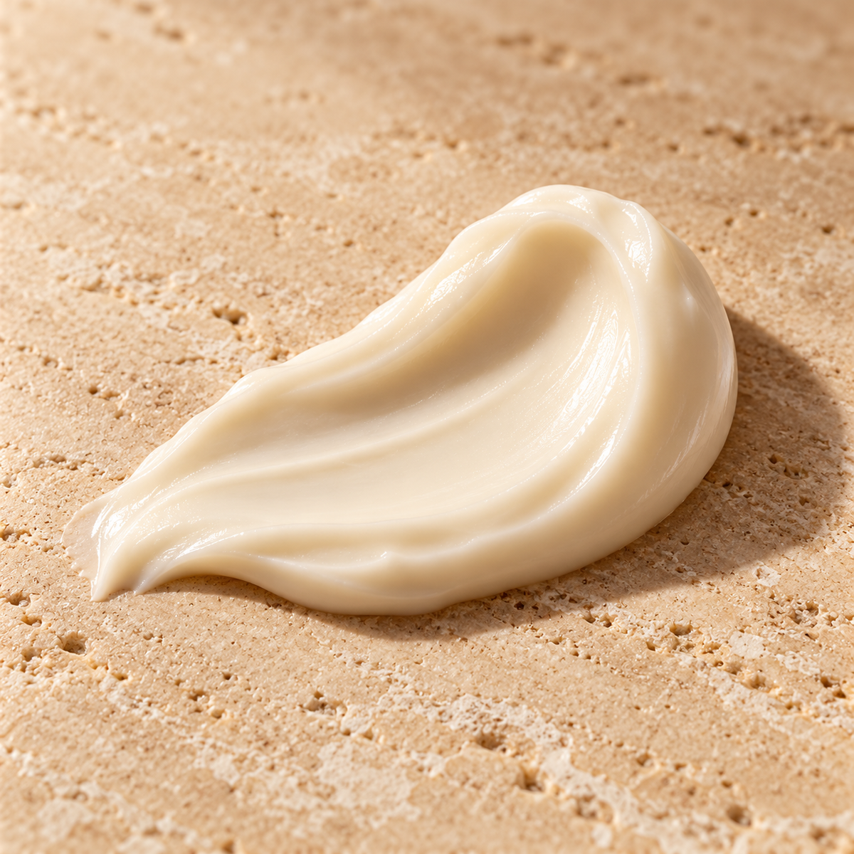 Textura cremosa marfil de la crema sobre piedra clara
