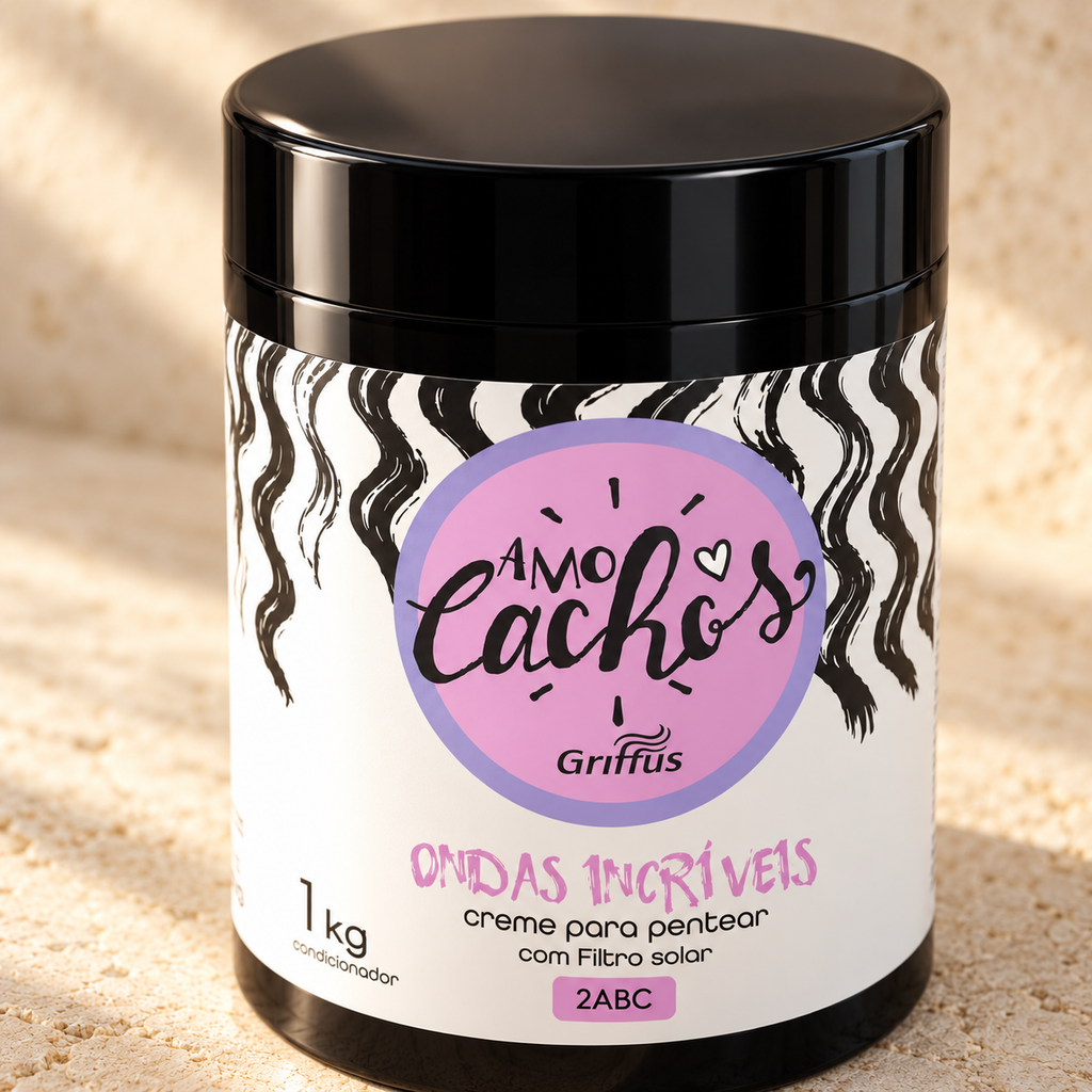 Detalle de la etiqueta Ondas Increíbles: crema para peinar con filtro solar, 1 kg